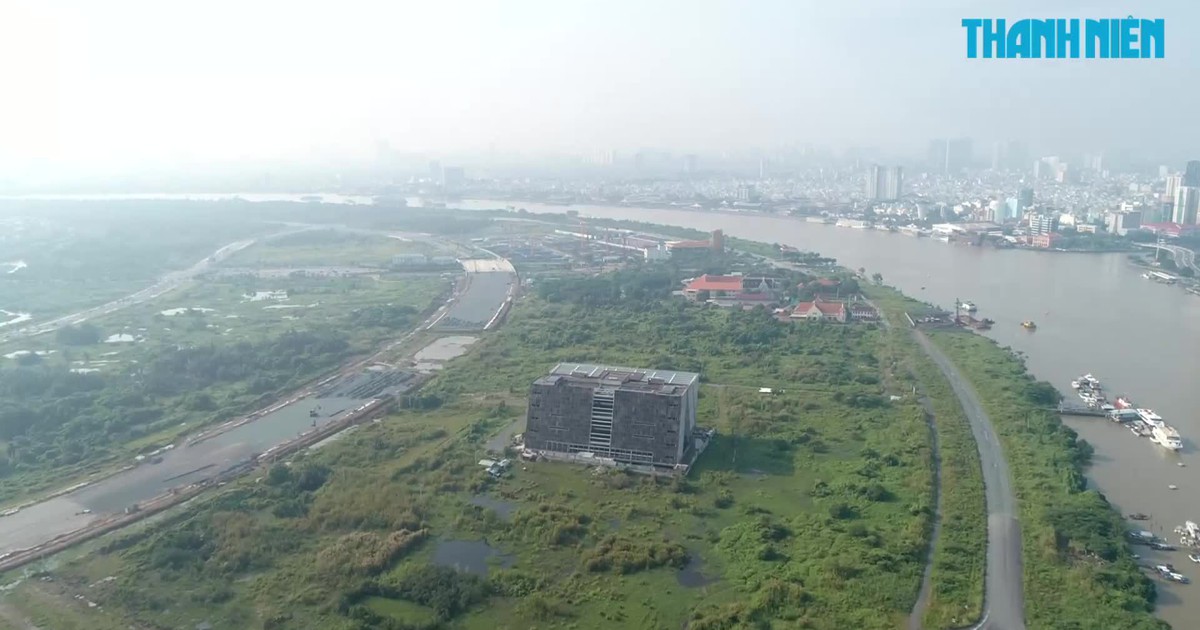 Toàn cảnh khu đất ngàn tỷ xây nhà hát Thủ Thiêm nhìn từ trên cao
