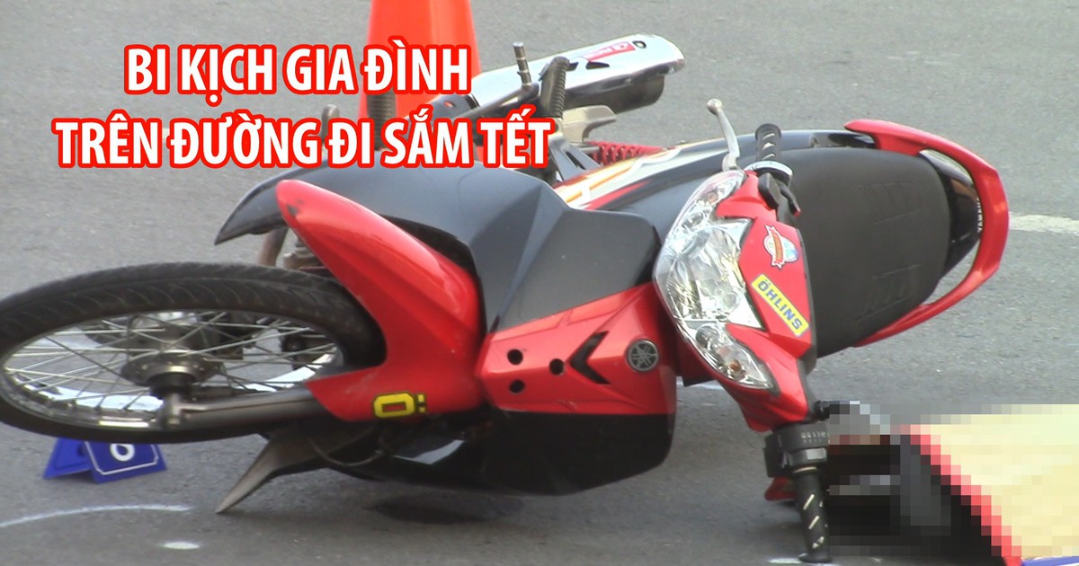 2 vợ chồng trẻ bị xe container cán chết trên đường đi sắm Tết