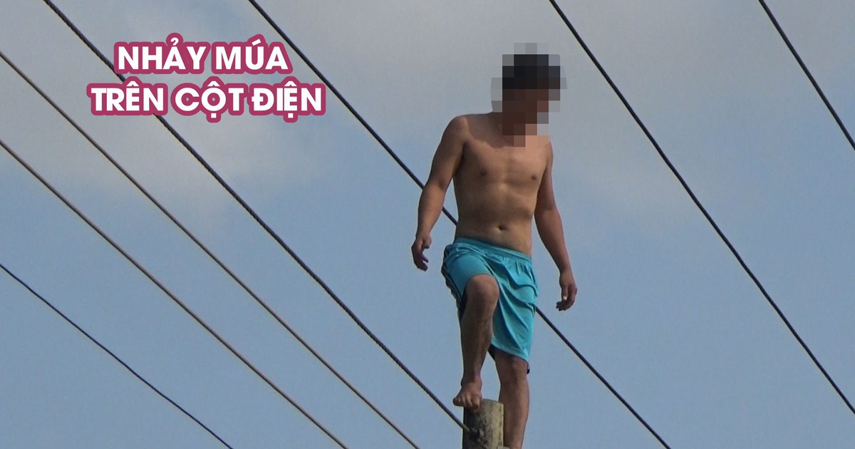 Khống chế, giải cứu người đàn ông nhảy múa trên cột điện