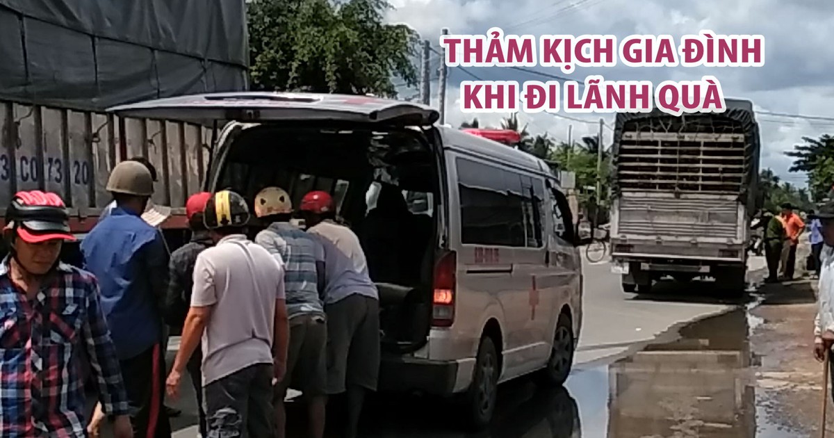 Chở gia đình đi lãnh quà từ thiện, chồng đau đớn nhìn vợ chết vì tai nạn