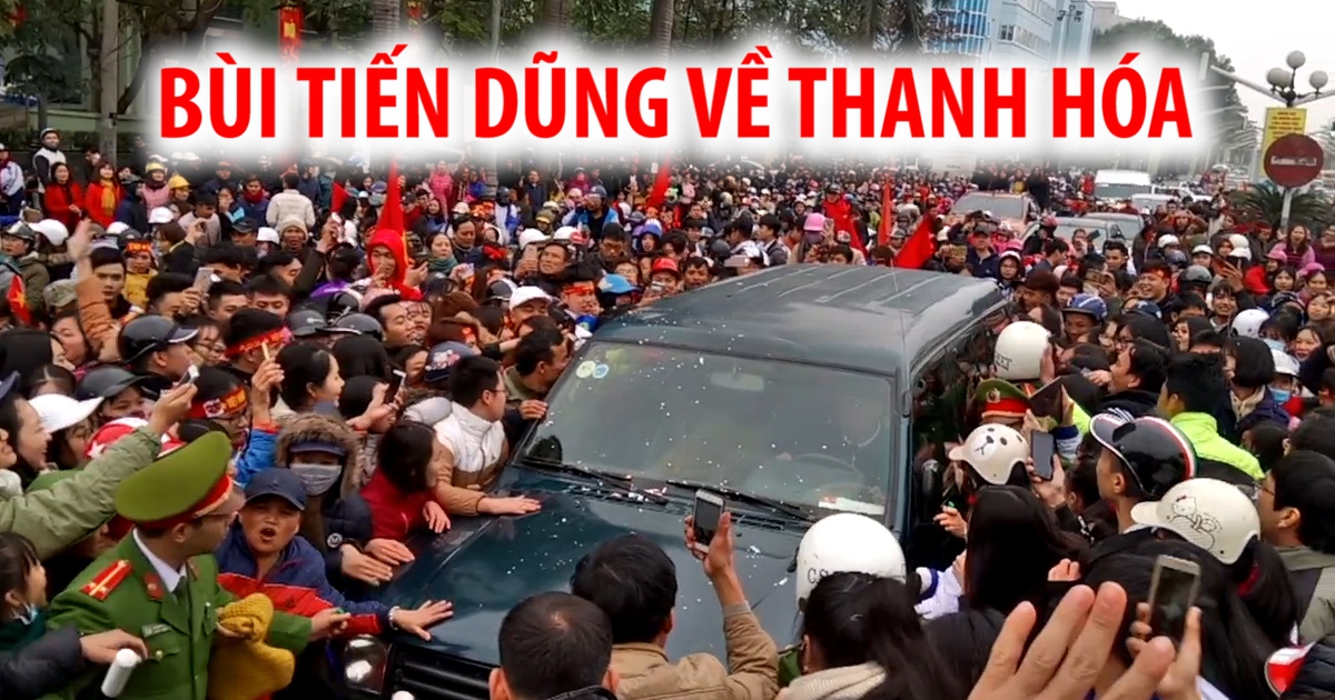 Thủ môn Bùi Tiến Dũng về quê, thành phố Thanh Hóa tắc đường nghiêm trọng