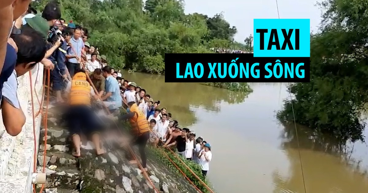Thảm kịch taxi lao xuống sông ở Thanh Hóa khiến 2 người chết và mất tích