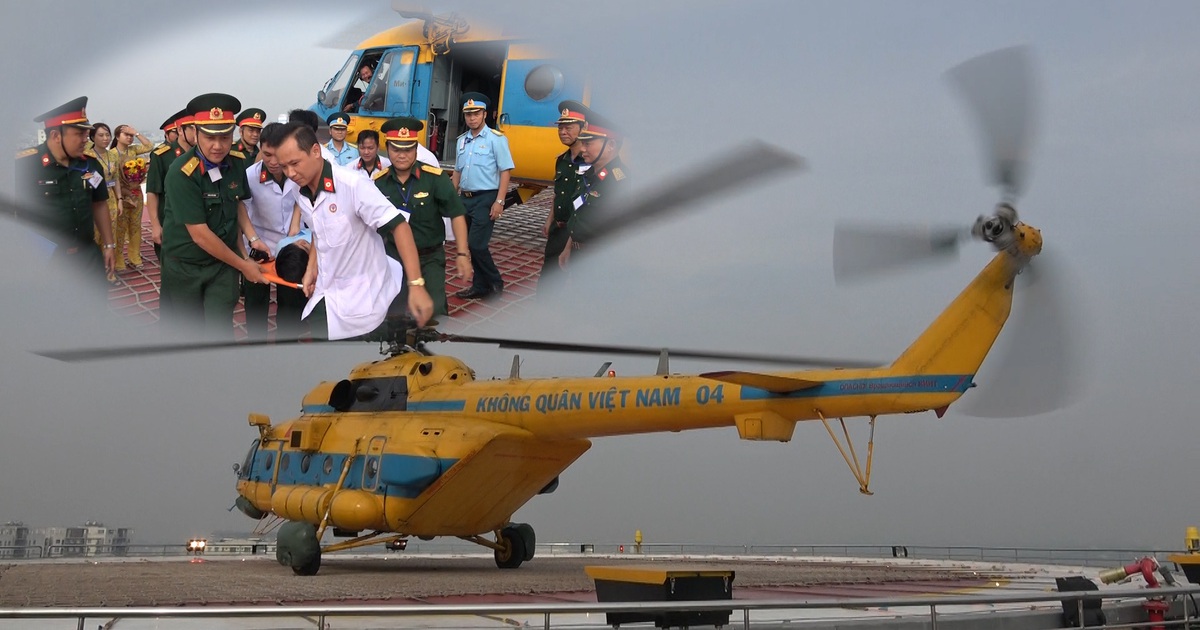 Cận cảnh bãi đáp trực thăng trên nóc Bệnh viện Quân y 175