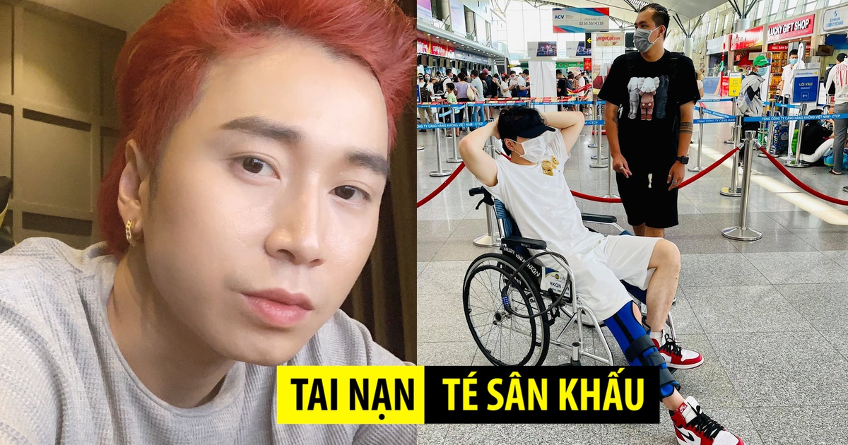 Karik ngồi xe lăn sau tai nạn té từ sân khấu xuống đất