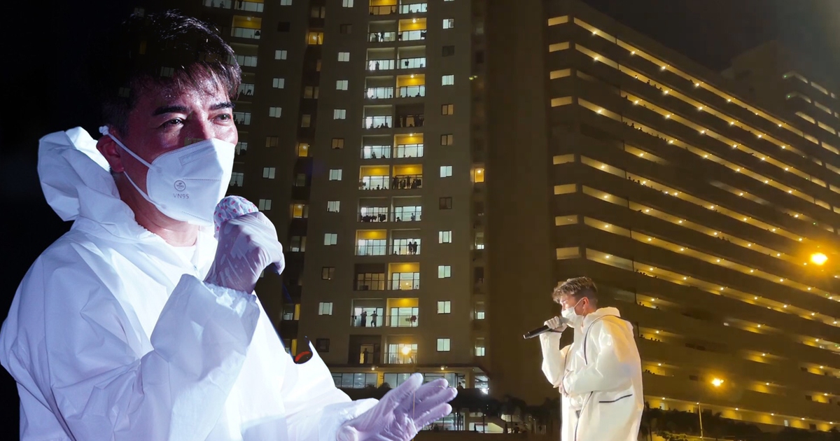 Đàm Vĩnh Hưng mướt mồ hôi, mặc đồ bảo hộ hát tại 3 bệnh viện dã chiến