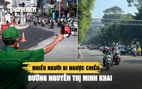 Nhiều người đi ngược chiều trên đường Nguyễn Thị Minh Khai, lực lượng khàn giọng nhắc nhở