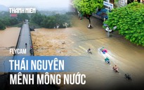 [FLYCAM] Lũ sông Cầu vượt đỉnh lịch sử, Thái Nguyên mênh mông nước