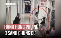 Công an làm việc với người hành hung phụ nữ ở sảnh chung cư