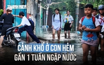 Cảnh khổ ở hẻm TP.HCM: Gần 1 tuần ngập nước, học sinh lội nước đi học