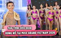 Thí sinh Miss Grand Vietnam 2026 diễn cùng trăn, bốc lửa với bikini