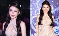 Hoa hậu Lý Kim Thảo diện váy cắt xẻ khoe vòng eo 59cm