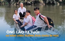 Ông lão 72 tuổi ở Sài Gòn hơn 40 năm chèo xuồng đưa con cháu đi làm, đi học