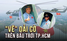 Lần đầu tiên trực thăng quân sự 'vẽ' dải cờ Tổ quốc giữa bầu trời TP.HCM