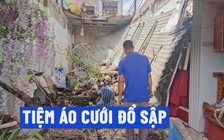 Tiệm áo cưới đổ sập ở quận 12 trong cơn mưa lớn