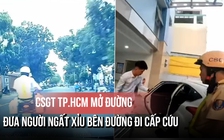 CSGT TP.HCM mở đường kịp thời đưa người ngất xỉu bên đường đi cấp cứu