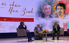 Chủ tịch Hội Nguyễn Quang Thiều và nhà thơ Nguyễn Duy giao lưu ‘Lời chúc hòa bình’