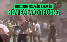 Học sinh ném bột sơn để ghi dấu ấn ngày ra trường