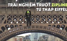 Trải nghiệm trượt zipline từ tháp Eiffel