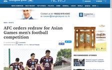 AFC định ngày bốc thăm lại môn bóng nam ASIAD 2018