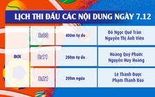 LỊCH THI ĐẤU SEA GAMES 7.12: Đợi Ánh Viên, Tú Chinh “gặt” vàng