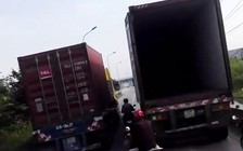 Kiểm tra vụ hai xe container dàn hàng ngang, cản trở lưu thông trên đường vành đai