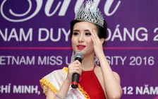 Tân hoa khôi Nữ sinh viên VN duyên dáng 2016 ấp úng trước câu hỏi vào showbiz