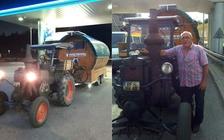 Ông lão lái xe máy kéo độc đáo từ Đức sang Nga xem World Cup