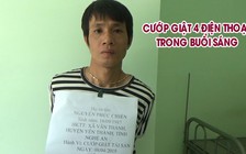 Cướp giật 4 điện thoại trong buổi sáng