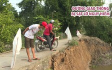 Đường giao thông sạt lở do người dân lấy bùn dưới kênh san lấp ao