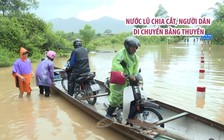 Bị nước lũ chia cắt, hàng trăm người dân ở Quảng Bình phải di chuyển bằng thuyền