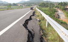 Đường dẫn lên cầu vượt cao tốc Đà Nẵng – Quảng Ngãi nứt toác như vừa động đất