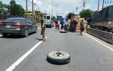 Hy hữu: Khiếp vía vì xe tải rơi bánh khi đang chạy trên đường phố TP.HCM