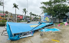 Đà Nẵng: Cây xanh ngã đổ, hàng quán ven biển xác xơ sau bão Noru