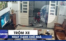 Táo tợn trộm xe ngay cạnh nữ chủ nhà đang ngồi xem ti vi