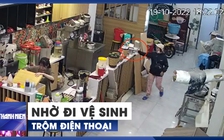 Vào quán trà sữa hỏi đi nhờ nhà vệ sinh rồi trộm điện thoại