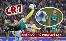 Ronaldo ngả bàn đèn sút bóng khiến đối thủ phải 'quỳ lạy'