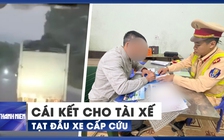 Xôn xao video clip tài xế xe tải tạt đầu xe cấp cứu