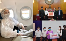 Chi Pu mặc đồ bảo hộ kín mít lên máy bay đi trao 5.000 bộ trang phục phòng dịch