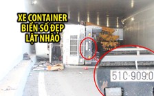 Xe container biển số đẹp lật nhào trong hầm chui Mỹ Thủy