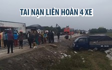 Tai nạn liên hoàn trên quốc lộ 1A, 4 ô tô hư hỏng nặng