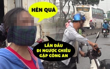 Nháo nhào quay đầu, dắt xe khi đang đi ngược chiều để tránh CSGT