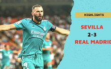 Highlights Sevilla 2-3 Real Madrid: Benzema lập công lớn, Real lội ngược dòng ngoạn mục