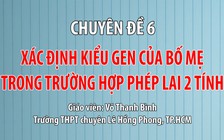 [ÔN THI THPT QUỐC GIA 2019] MÔN SINH HỌC: Chuyên đề 6 Xác định kiểu gen của bố mẹ trong trường hợp phép lai 2 tính