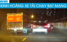 Kinh hoàng xe tải chạy bạt mạng, vượt cẩu thả trên phố