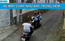 Thanh niên lái xe máy ‘như bay’, gây tai nạn trong hẻm