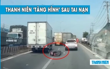 ‘Đứng hình’ thanh niên lái xe máy lạng lách, đâm vào ô tô rồi… biến mất