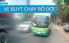 Xe buýt vượt ẩu, tài xế ‘muối mặt’ khi bị ô tô con ép về đúng làn