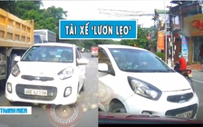 Tài xế KIA Morning ngang ngược lấn làn, vượt ẩu trên quốc lộ