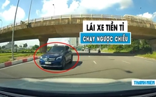 ‘Bó tay’ tài xế lái xe Mercedes tiền tỉ chạy ngược chiều trên phố