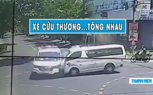 Hai xe cứu thương tông nhau tại ngã tư, dân mạng chỉ trích lái xe chạy ẩu